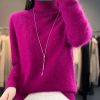 Casual Turn Down Collar Pullover Long Sleeve Cashmere Sweater - Image 23