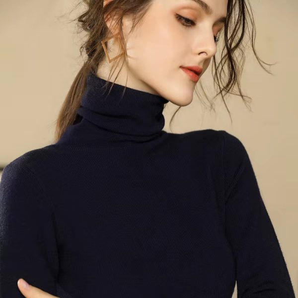 Casual Viscose Pullovers Turtleneck Warm Knitwear Sweater - Image 3