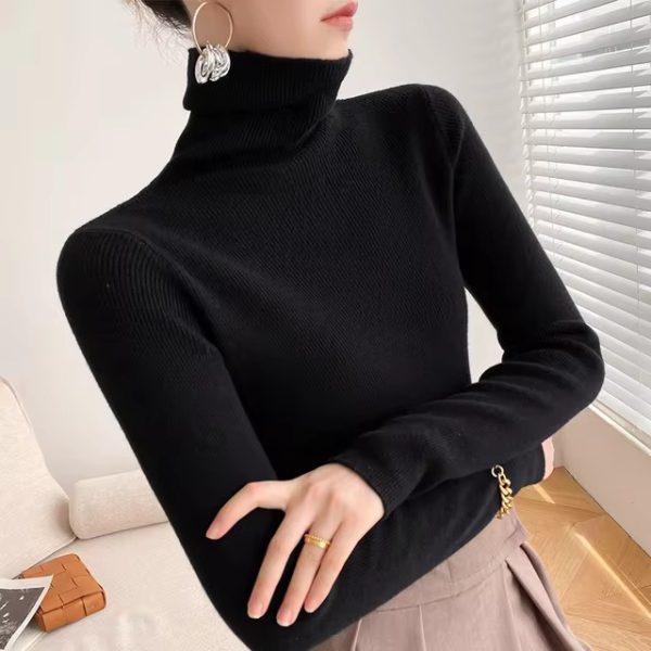 Casual Viscose Pullovers Turtleneck Warm Knitwear Sweater - Image 4