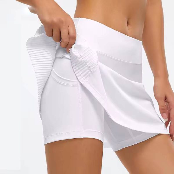 Casual With Pockets Pleated High Waist Athletic Sports Skirts