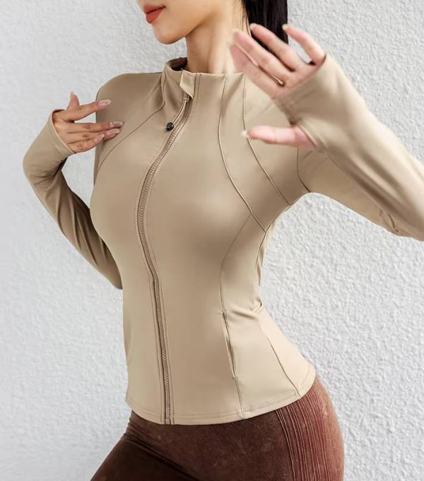 Casual Zip Up Yoga Workout Breathable Jackets - Image 2