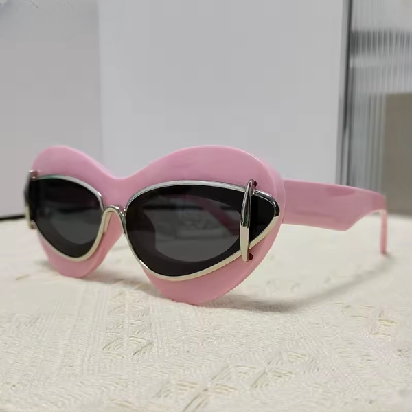 Retro UV400 Vintage Punk Cat Eye Double Frame Sun Glasses - Image 4