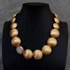 Classic Cultured Pearl Brushed Bead Necklace Graduated Chokers
