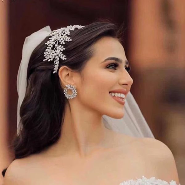 Crystal Leaf Bridal Crown Tiaras Hair Accessories Wedding Hair Band