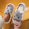 Cute Cartoon Shark Linen Thick Bottom Home Slippers - Image 3