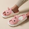 Cute Cartoon Shark Linen Thick Bottom Home Slippers - Image 5