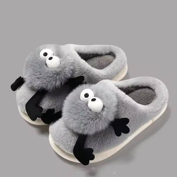 Cute Cartoon Soft Bottom Home Cotton Flip Flops Furry Slippers - Image 5