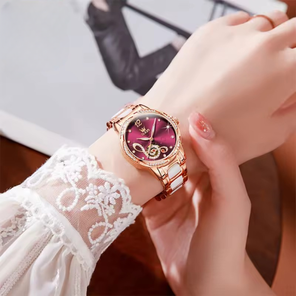 Diamond Musical Note Ceramic Luxury Automatic Mechanical Watch