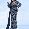 Elegant Draping V-Neck Sage Sequin Plus Size Maxi Dress - Image 5
