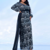Elegant Draping V-Neck Sage Sequin Plus Size Maxi Dress - Image 6