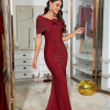 Elegant Floral Mermaid Evening Party Floor Length Dress - Image 2