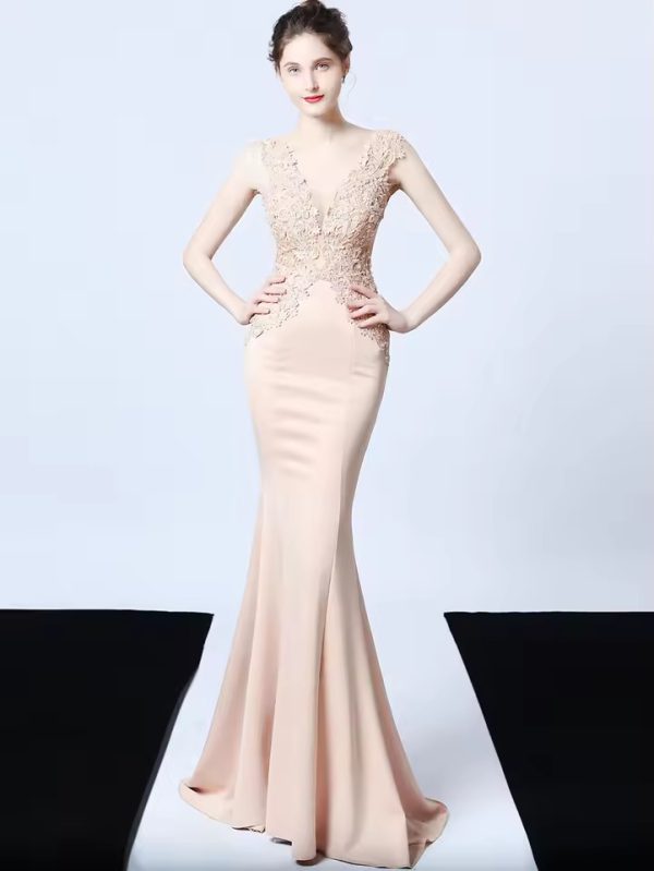 Elegant Luxury Silhouette Empire Wedding Party Maxi Dress - Image 6