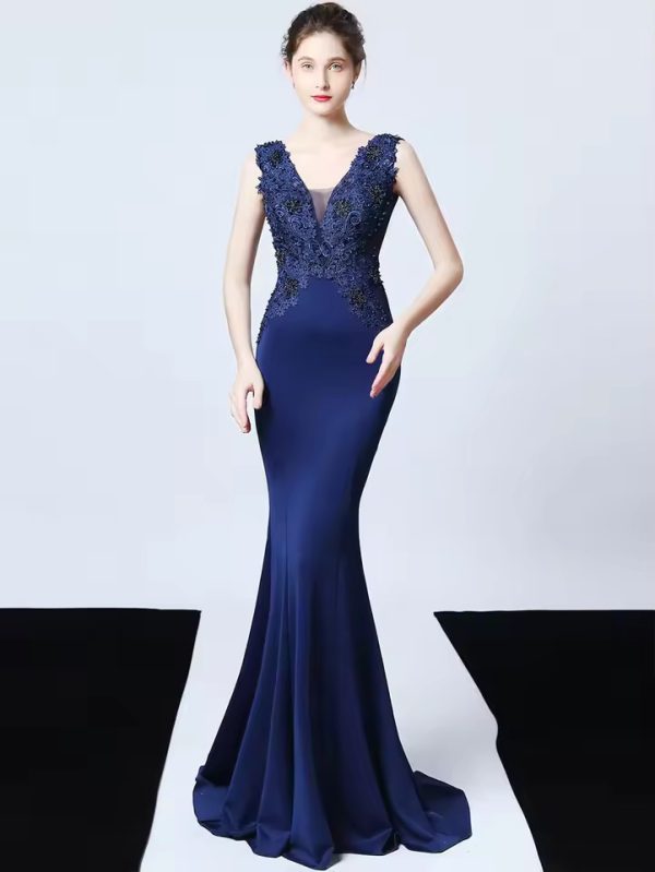 Elegant Luxury Silhouette Empire Wedding Party Maxi Dress - Image 4