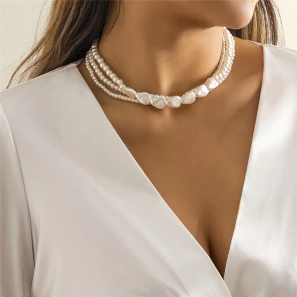 Elegant Multilayer Imitation-Pearl Vintage Wedding Statement Choker Collar Jewelry - Image 3