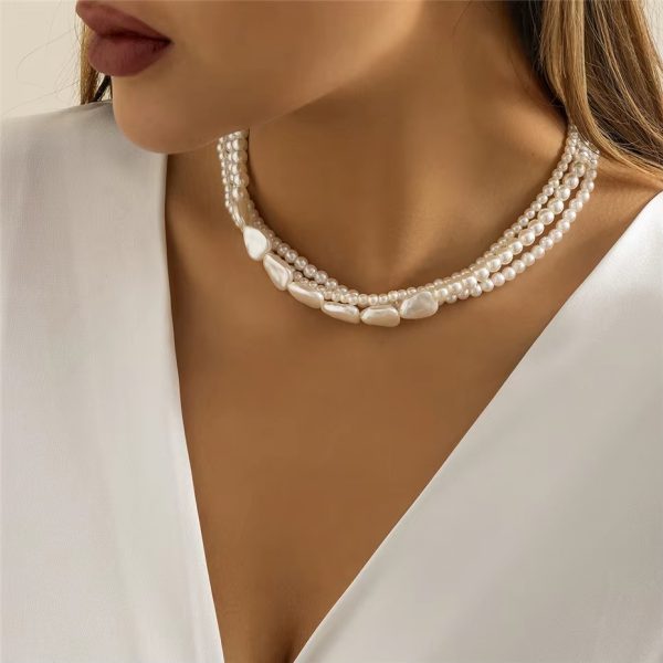 Elegant Multilayer Imitation-Pearl Vintage Wedding Statement Choker Collar Jewelry - Image 2