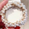 Elegant Rope Pearl Hair Ring Beaded Scrunchies Ponytail Elastic Rubber Band - Image 5