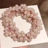 Elegant Rope Pearl Hair Ring Beaded Scrunchies Ponytail Elastic Rubber Band - Image 3