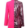 Elegant Sequein Long Sleeve Above Knee Slight Stretch Blazer - Image 3