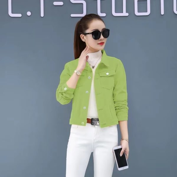 Elegant Solid Full Sleeve Button Pocket Loss Slim Fit Jeans Denim Jacket - Image 6