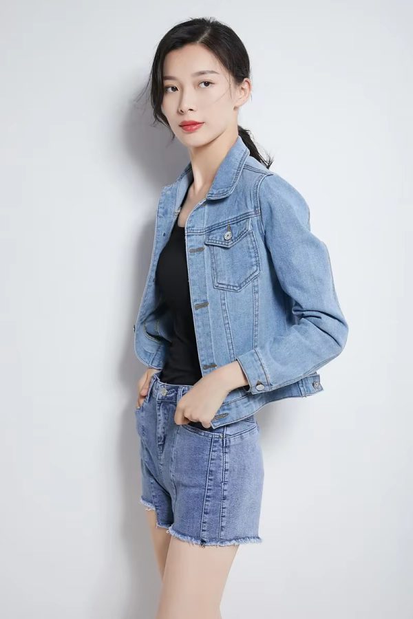 Elegant Solid Full Sleeve Button Pocket Loss Slim Fit Jeans Denim Jacket - Image 16