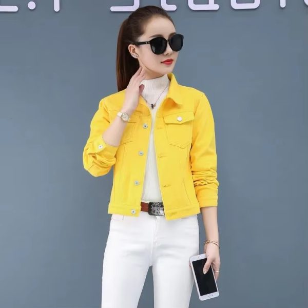 Elegant Solid Full Sleeve Button Pocket Loss Slim Fit Jeans Denim Jacket - Image 3