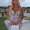 Elegant Strapless Backless Print Button A Line Party Evening Club Celebrity Mini Dress - Image 4