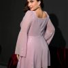 Elegant Sweetheart Neck Cutout Waist Lace Plus Size Mini Dress - Image 19