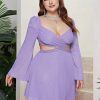 Elegant Sweetheart Neck Cutout Waist Lace Plus Size Mini Dress - Image 2