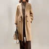 Elegant Turndown Collar Front Button Long Sleeves Sash Maxi Coat - Image 7