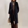 Elegant Turndown Collar Front Button Long Sleeves Sash Maxi Coat - Image 3