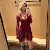 Elegant Halter Sleeveless Lace Hollow Out PU Leather Skinny Mini Dress - Image 5