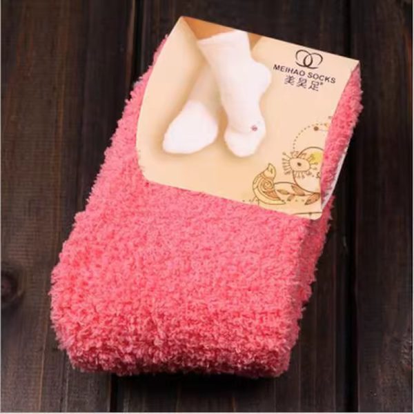 Fluffy Warm Christmas Gift Soft Home Candy Color Velvet Floor Socks - Image 17