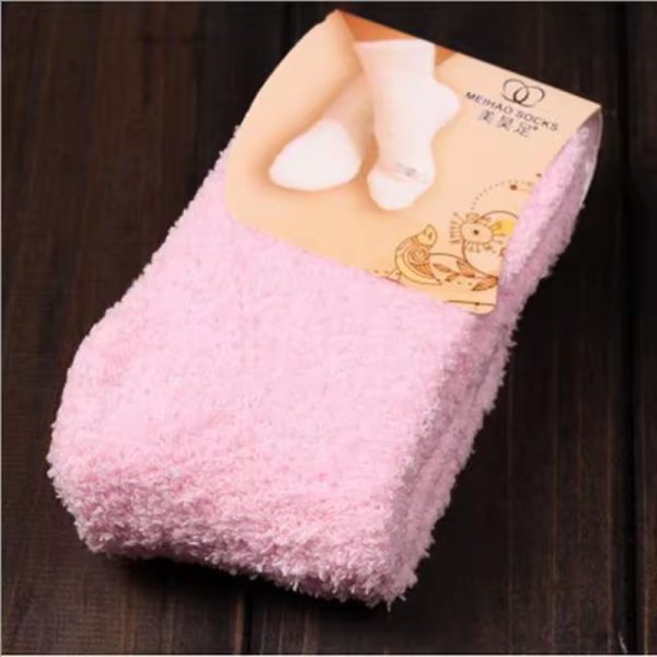 Fluffy Warm Christmas Gift Soft Home Candy Color Velvet Floor Socks - Image 19