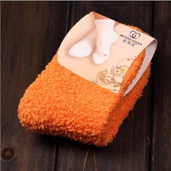 Fluffy Warm Christmas Gift Soft Home Candy Color Velvet Floor Socks - Image 24