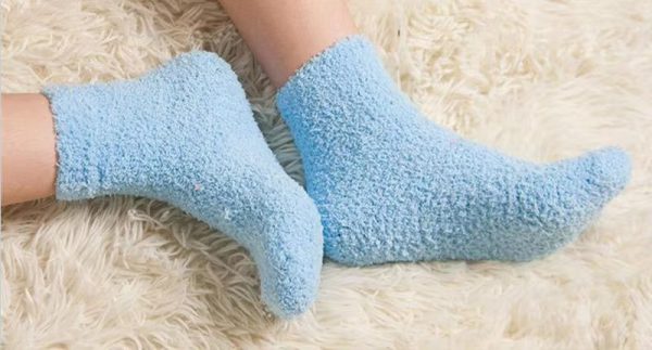 Fluffy Warm Christmas Gift Soft Home Candy Color Velvet Floor Socks - Image 5