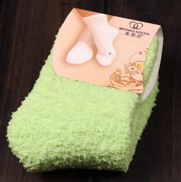 Fluffy Warm Christmas Gift Soft Home Candy Color Velvet Floor Socks - Image 7