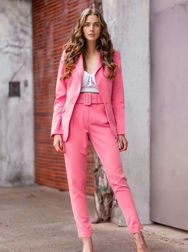 Formal Long Sleeves Turndown Collar Two Piece Sets - Image 4