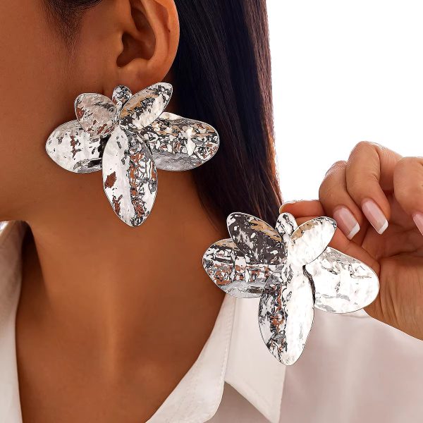 Trendy Flower Torques Petal Stud Steampunk Party Earrings