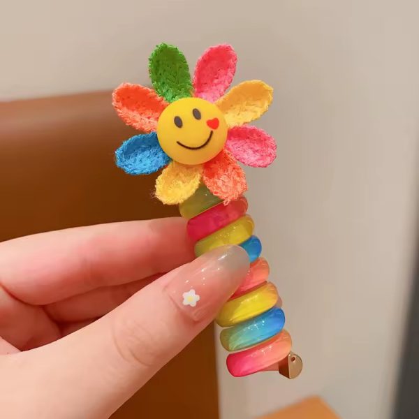 Casual Flowers Elastic Spiral Head Rope Ponytail Rubber Band - Image 5