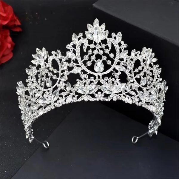 Luxury Diadem Zircon Rhinestone Bridal King Tiaras Princess Round Crown - Image 2