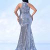 Luxury Halter Patchwork Plus Size Birthday Party Maxi Dress - Image 5
