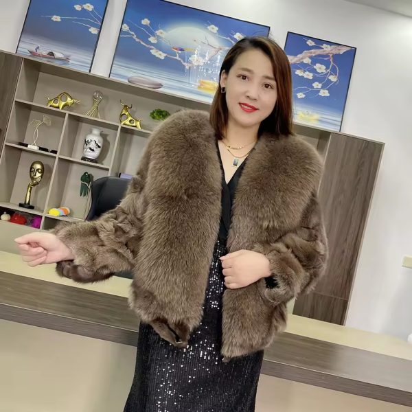 Luxury Natural Real Fox Fur Thick Short Pluffy Coat