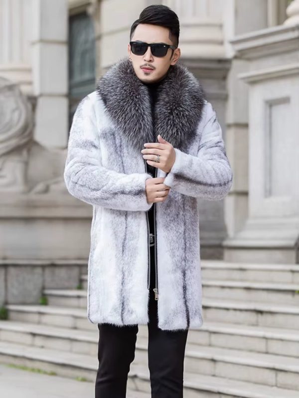 Luxury Turn-down Collar Zipper Long Sleeve Warm Thick Faux Fox Jacket - Image 4