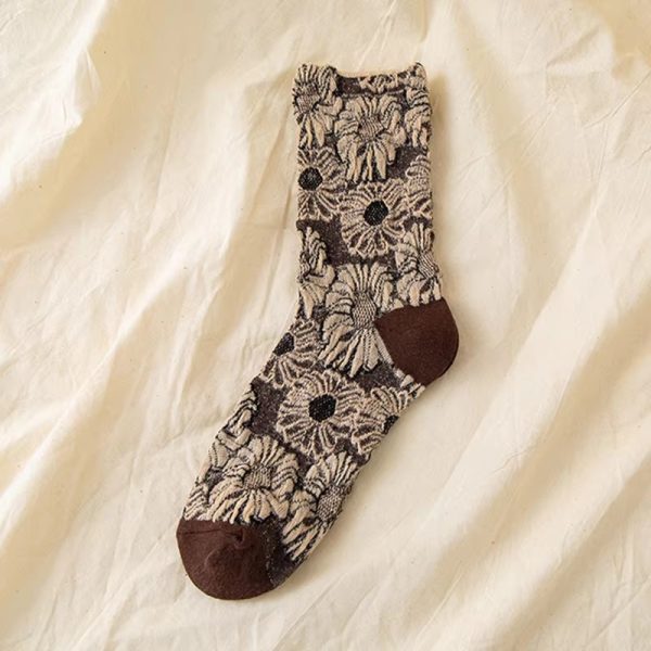 Retro Ethnic Print Kawaii Cute Cotton Breathable Funny Socks - Image 4