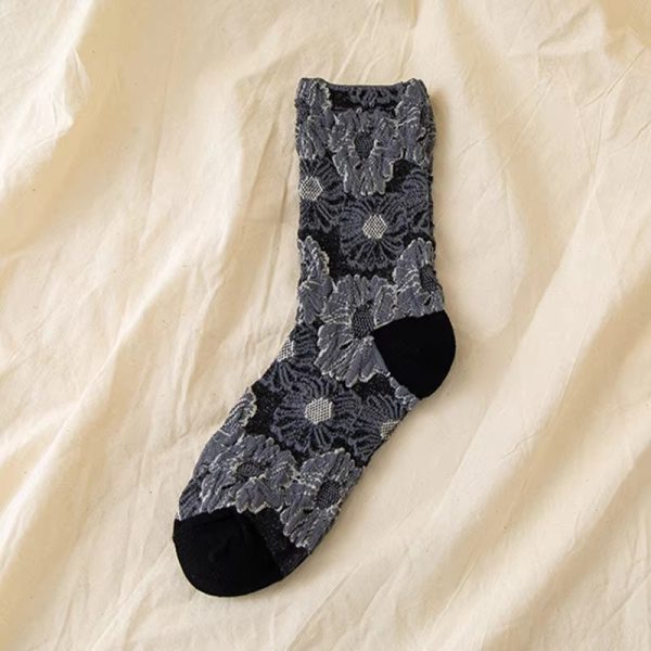 Retro Ethnic Print Kawaii Cute Cotton Breathable Funny Socks - Image 6