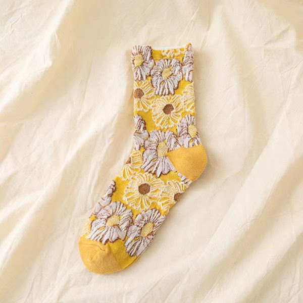 Retro Ethnic Print Kawaii Cute Cotton Breathable Funny Socks - Image 2