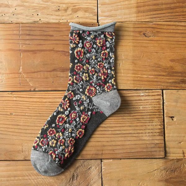 Vintage Novelty Ethnic Print Kawaii Cute Cotton Casual Socks - Image 3