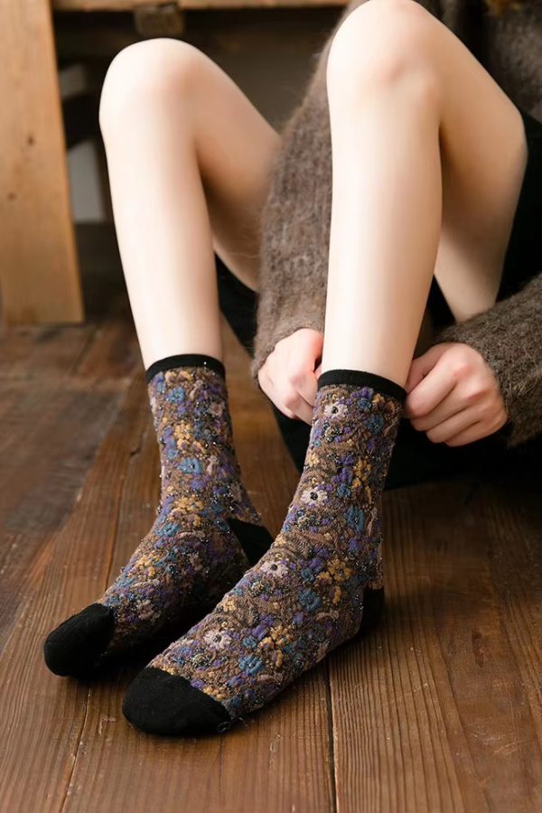 Casual Ethnic Print Kawaii Cute Cotton Breathable Funny Socks