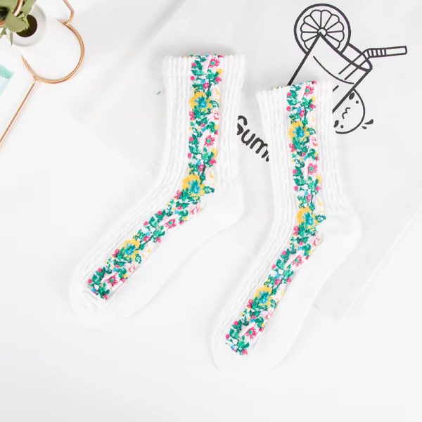 Vintage Novelty Ethnic Print Kawaii Cute Cotton Casual Breathable Funny Socks - Image 2