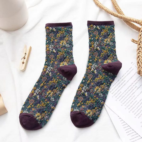 Casual Ethnic Print Kawaii Cute Cotton Breathable Funny Socks - Image 9